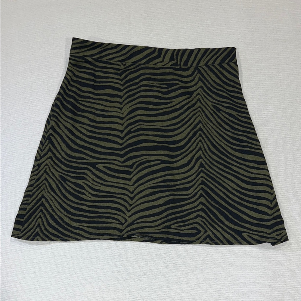 BP Black and Olive Zebra Mini Skirt